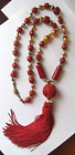 Outstanding Vintage Signed MIRIAM HASKELL Chinese CINNABAR Statement NECKLACE