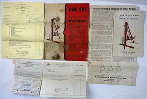 1953 6 Papierartikel + Anleitung aus der Con-Sol Brunnenbohrmaschine W Cheshire CT - Bild 1 von 14