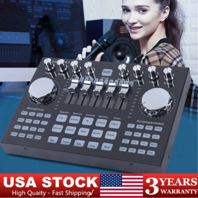 Voice Changer Sound Live Sound Card for Live Streaming Audio Mixer Broadcast - Image 1 of 4