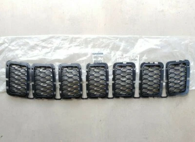 NEW 2017-2021 Jeep Grand Cherokee Upper BLACK Texture Grille Inserts, OEM  - Image 1 of 4