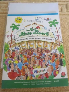 1998 ROSE BOWL PROGRAM MICHIGAN vs WASHINGTON STATE TOM BRADY TB12 GOAT LNC - Picture 1 of 5