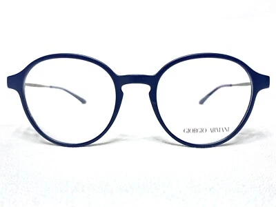 全新 Giorgio Armani AR7071 5059 男式哑光蓝色圆形眼镜框 49/19 ~ 145 — 第 1/4 张图片
