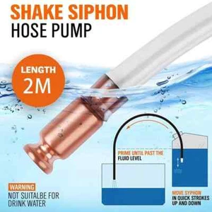 2M DIESEL JIGGLE SYPHON HOSE SIPHON PUMP WATER FUEL SELF PRIMING LIQUID TRANSFER - Picture 1 of 9