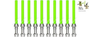 10 X OFFICIAL LEGO - STAR WARS LIGHTSABERS - METALLIC / BRIGHT GREEN, FAST - NEW - Picture 1 of 1
