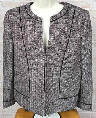 Chaqueta Blazer Vestido Tahari Arthur S. Levine Petite Forrada Negra/Rosa Para Mujer 14P Foto 1 de 4