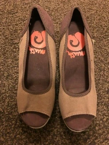 Womens Teva Mush Promenade Two Tone Brown Slip on Peep Toe Wedge Sandal Size 5.5 - Picture 1 of 7