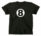 Eight Ball Billardkugel T-Shirt Kugel Nr 8 8ball Pool Magic Logo Poolbillard