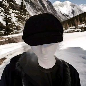 Gorra negra de newsboy para mujer sin marca ajustada talla única - Imagen 1 de 7