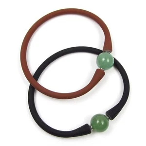 Brazalete elástico y flexible con cuentas de jade verde natural de 7,5 - Imagen 1 de 2