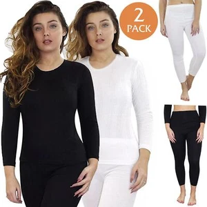 2,3 Pack Ladies Thermal Underwear Long Sleeve Vests Long John Winter Warm Bottom - Picture 1 of 36