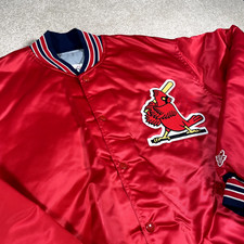 St Louis Cardinals Jacket Men XL Red MLB Baseball Felco Vintage 80s 90s Snap Up