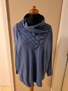 Shirt Gr. 48/50 langarm jeansblau - Bild 1 von 3