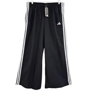 Pantalones deportivos Adidas para mujer 3 rayas con ribete negro tejido 1X cintura elástica nuevos con etiquetas - Imagen 1 de 12