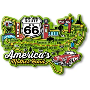 Route 66 Amerikas Mutter Straßenkarte Magnet von Classic Magnets - Bild 1 von 4