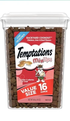 Temptations Mixups golosinas para gatos hígado de pollo carne de res 16 oz bocadillos crujientes y suaves Foto 1 de 2