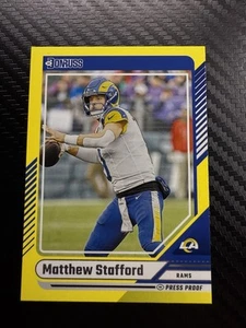 2024 Panini Donruss - Matthew Stafford #240 Yellow Press Proof - Picture 1 of 2