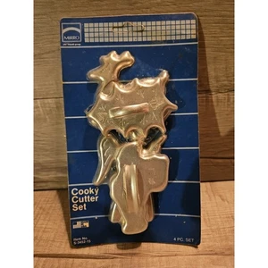 Juego de 4 cortadores de galletas vintage Mirro Navidad aluminio S-3452-15 EE. UU. Leer - Imagen 1 de 8