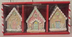Pfefferminz Gedecke 3er Set Lebkuchenhaus Christbaumschmuck rosa NEU - Bild 1 von 5