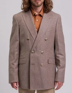 HACKETT Twill Blazer Baby Shetland Size 44L Wool Blend WOVEN in ENGLAND RRP£400 - Picture 1 of 16