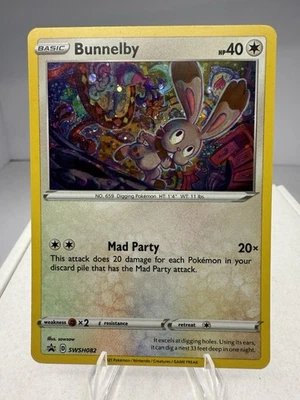Bunnelby - SWSH082 - Pokemon Promo Sword & Shield Ultra Rare Holo Card NM - Image 1 of 2
