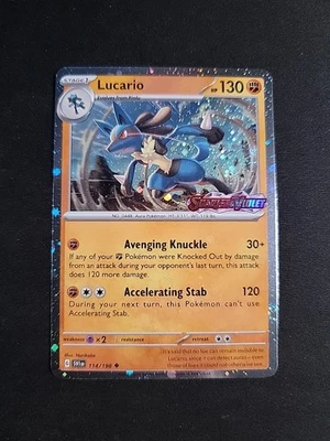 Holograma Lucario (sello escarlata y violeta), 3 remolinos Foto 1 de 4