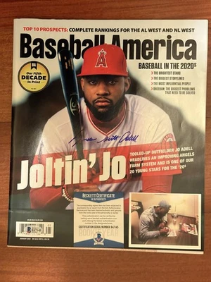 Jo Adell Los Angeles Angels Autographs Signed Baseball America FULL NAME Proof - Image 1 of 2