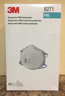 Paquete de 10 respiradores desechables para partículas 3M 8271 P95 Foto 1 de 4
