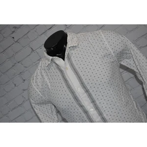 Abercrombie & Fitch Hawaiian Style Shirt Mens Size Medium White Geometric - Picture 1 of 6