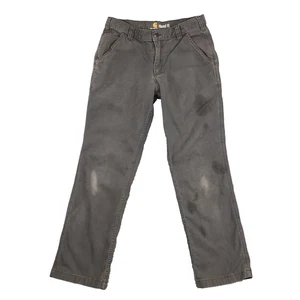Carhartt Relaxed Fit Work Pants Gray Mens 33x32 Workwear - Distressed Stained - Picture 1 of 14