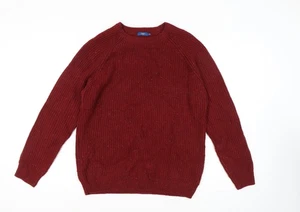Cotton Traders Men's Red Chunky Knit Jumper Size L - Picture 1 of 12