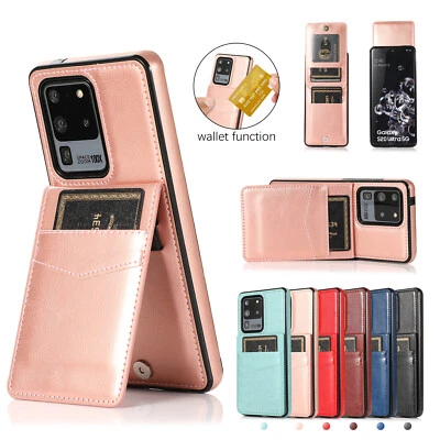 Leather Card Holder Wallet Case for Samsung Galaxy S22 S21 S20 Note 10 9 8 Cover - Image 1 of 4