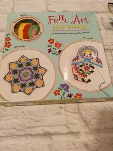 Folk Art Embroidery Kit 2 Projects Matryoshka Doll & Moroccan Tile Pattern - Picture 1 of 2