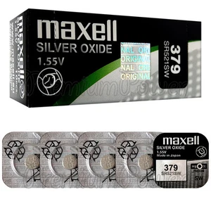 5 x Maxell 379 piles oxyde d'argent 1,55 V SR521SW V379 D379 montres 0 % mercure - Photo 1/1