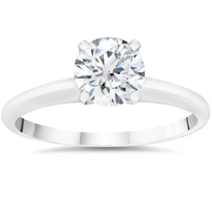 1/5ct Lab Created Diamond Solitaire Engagement Ring 14K White Gold - Picture 1 of 2