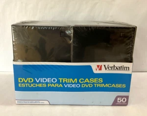 New VERBATIM 50 Pack CD/DVD/Game Disc Trim Black Cases Sealed - Picture 1 of 4
