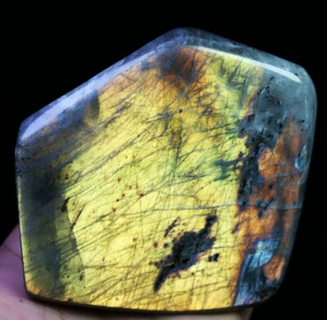 Piedra de labradorita natural de 1,18 lb piedra preciosa de cristal chakra piedra de palma Reiki - Imagen 1 de 12