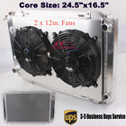 Radiator & 12In Fans Shroud For 1980-1993 Ford Mustang Foxbody Gt 3 Row Aluminum