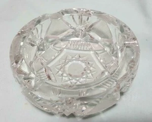 Vintage Hand Cut Heavy Lead Crystal Ashtray / Dish - Picture 1 of 10