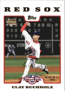 2008 Topps Opening Day Gold Red Sox Baseball Card #211 Clay Buchholz /2199