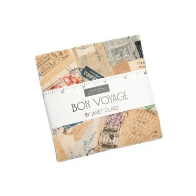 Moda BRAND NEW Bon Voyage Charm Pack 42 x 5 inch by  5 inch Squares - Image 1 of 3