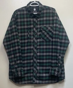 Alaskan Hardgear Duluth Trading Flannel Shirt Mens Sz L Green Black Sleeve NWOT - Picture 1 of 7