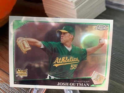 2009 Topps Chrome Oakland Athletics Baseball Card #172 Josh Outman Rookie  - Image 1 of 2