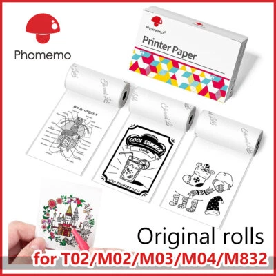 Selbstklebendes Thermo Aufkleber Papier für Phomemo T02 M02 M03 Taschendrucker - Bild 1 von 4