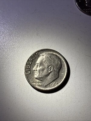 1965 Roosevelt Dime No Mint Mark Rare ERROR COIN - Image 1 of 2