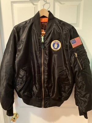 Bravo Series By Burks Bay Negro EE. UU. Fuerza Satén Chaqueta de Bombardero Para Hombres L Grande Foto 1 de 4