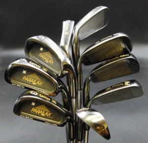 RARE Black Set of 9 x Lynx Parallax Irons 3-SW Stiff Steel Shafts Mixed Grips - Picture 1 of 6