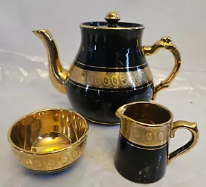 Gibson and Sons latte Sevres Davenport 3 Piece Tea Set 1930s - Picture 1 of 13