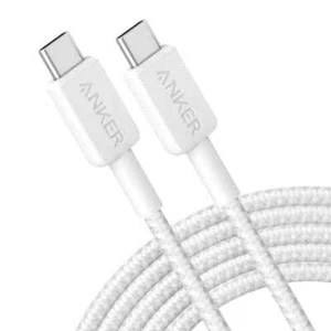 Anker 10' 60W Braided USB-C to USB-C Max Fast Charging Cable White - Zdjęcie 1 z 3