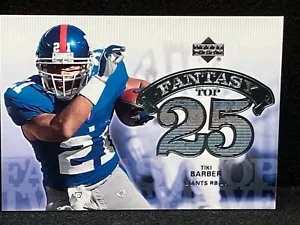 Tiki Barber 2006 NFL Upper Deck FANTASY TOP 25 Card GIANTS #F25-TB - Picture 1 of 1