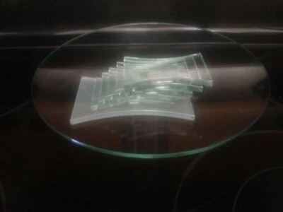 Venta de mudanza Art Deco moderno plato de pastel de vidrio transparente y acuático elevado Foto 1 de 4